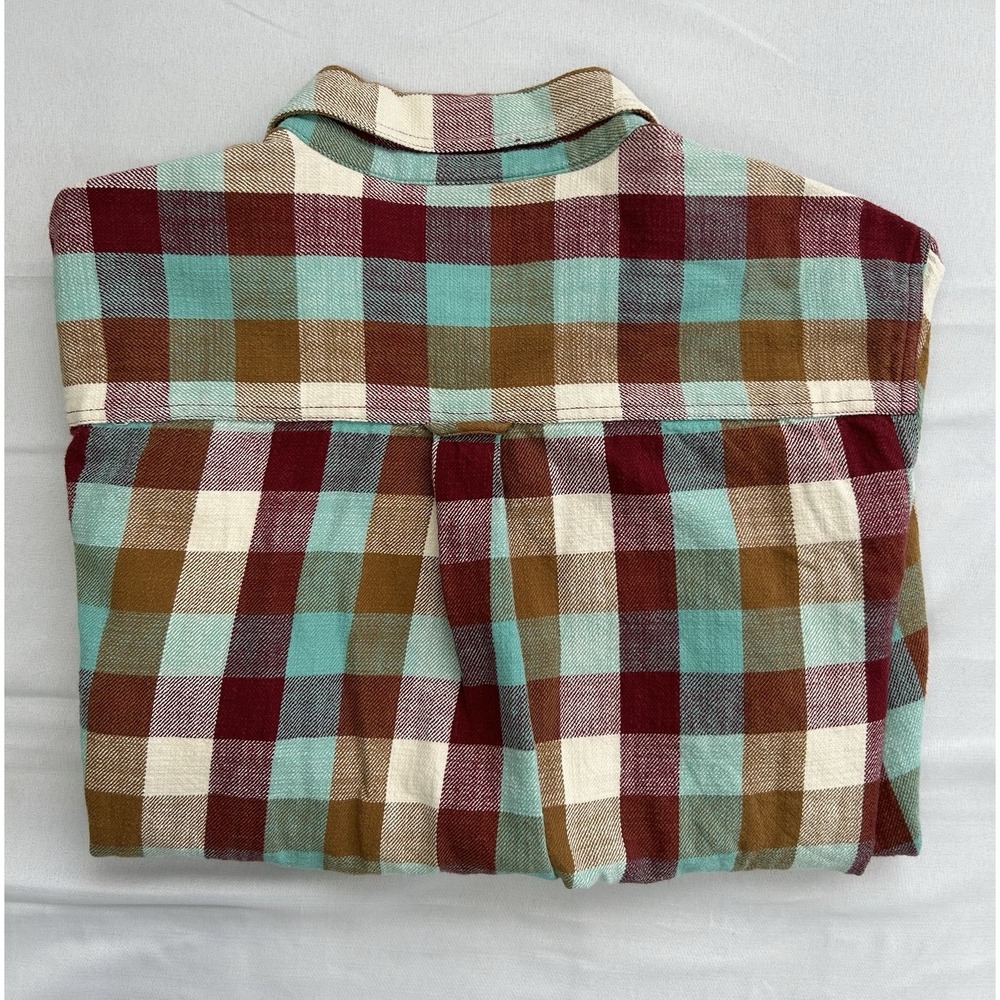 Woolrich Mens Large Plaid Flannel Button Down Shirt Multi Color Cotton 2 - Picture 4 of 11